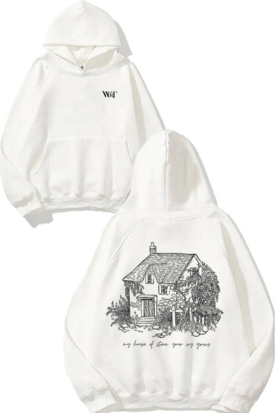 THEWERT Taylor Swift 15 Design Back Printed White Hooded Sweatshirt
