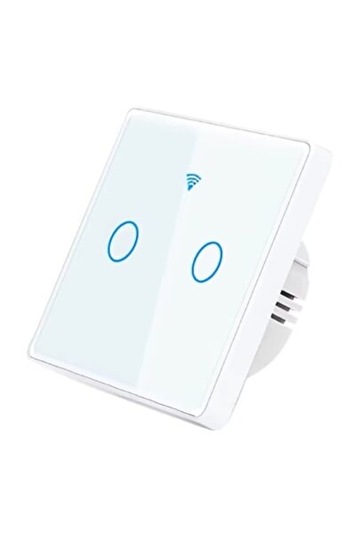 OEM Intelli-43 Smart Switch, Wi-Fi, 10A, 2 Channels, Glass, Tuya, Alexa/Google Assistant Compatible, Whi
