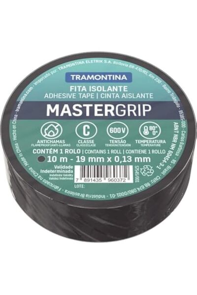 TRAMONTINA 0.13x19mm 10m Black Flame Retardant Electrical Tape Class C