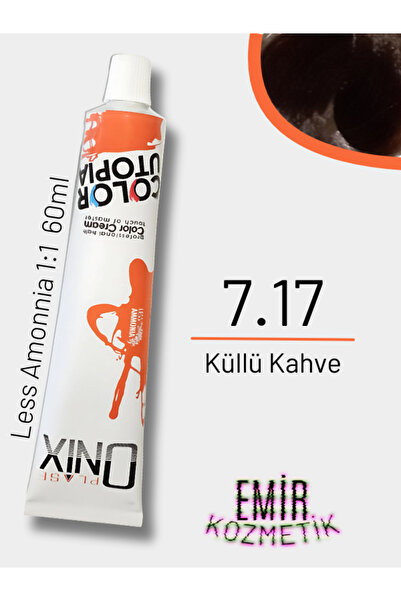 onix Düşük Amonyaklı Saç Boyası 60ml Doğal Küllü Kahve 7.17