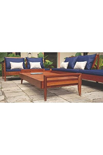 TRAMONTINA Mood Table in FSC Certified Brazilian Jatobá Wood With Low Armrests and Soapstone