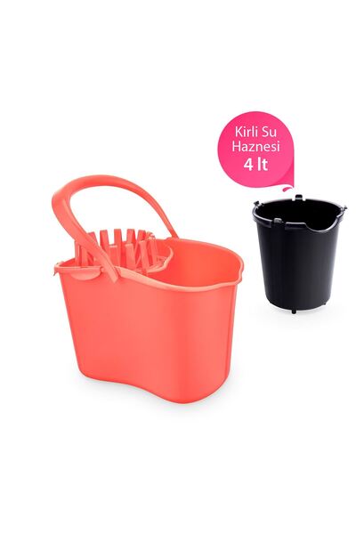 Flora Kirli Su Hazneli Temizlik Kovası Fransız Pembe