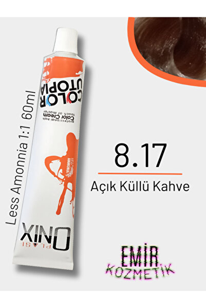 onix Düşük Amonyaklı Saç Boyası 60ml Açık Küllü Kahve 8.17