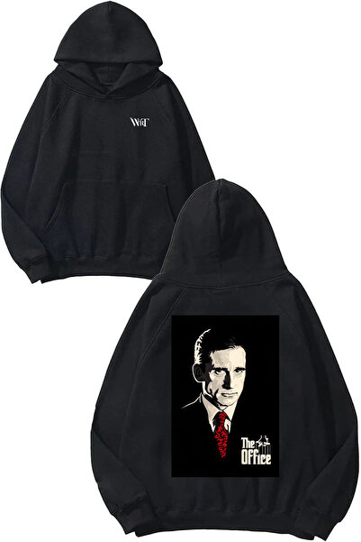 THEWERT سويت شيرت بقلنسوة أسود مطبوع عليه تصميم The Office 2