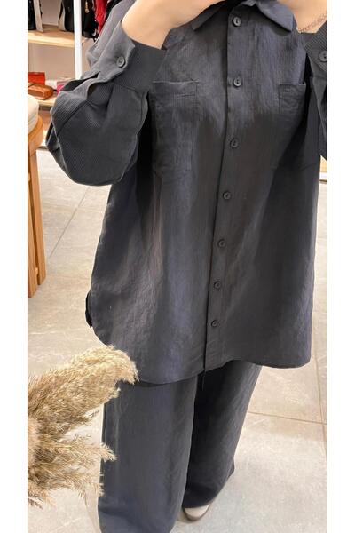 Nuss 1021 Self-Stripe Pants Suit Anthracite