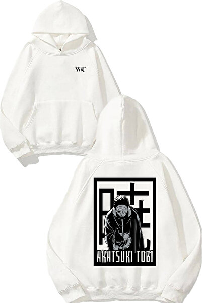 THEWERT سترة ناروتو أوبيتو أنيمي 1 ذات تصميم مطبوع على الظهر باللون الأبيض