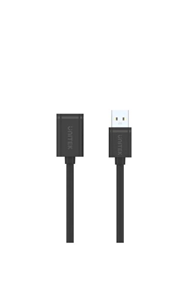 Unitek كابل تمديد USB 2.0، USB 2.0 من النوع A ذكر إلى النوع A أنثى، كابل 3 أمتار، أسود | Y-C417GBK