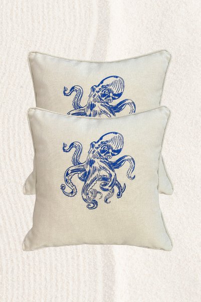 Elegancembroidery Husă de pernă brodată cu caracatiță, husă de pernă brodată ...