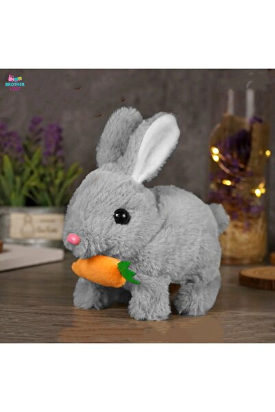 Brother Toys Elektronik Pilli Zıplayan Hareketli Peluş Sevimli Havuç Tavşan O...