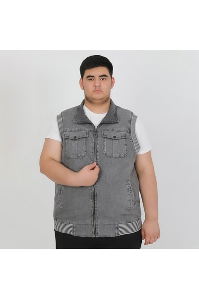 Ramon Miele Men's Plus Size Denim Vest