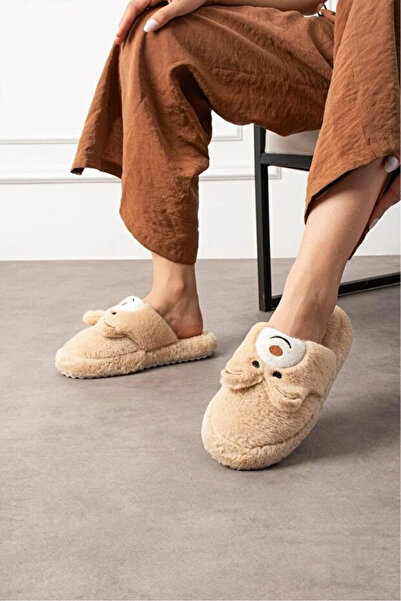 Behtah Kundura Embroidered Winter Unisex House Slippers with Cute Panda Figure, Non-Slip Sole