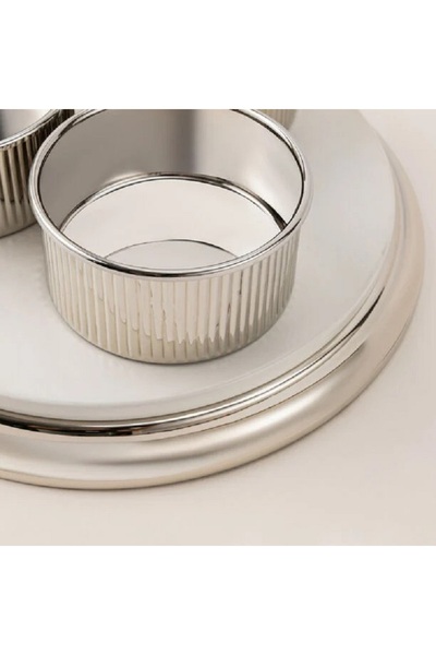 Dallaty Mawaddah silver and white steel nut bowl