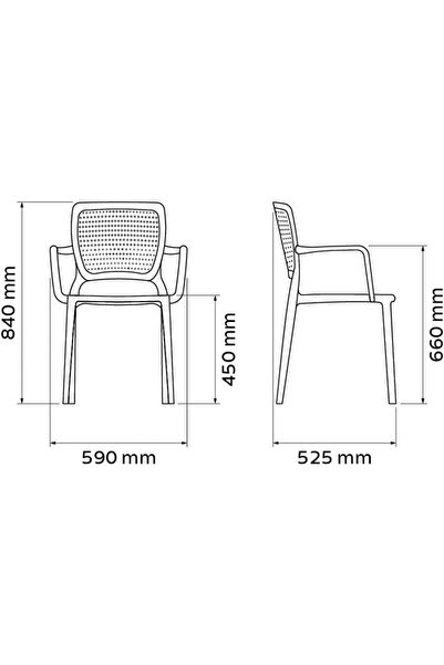 TRAMONTINA Safira White Polypropylene and Fiberglass Chair With Armrests