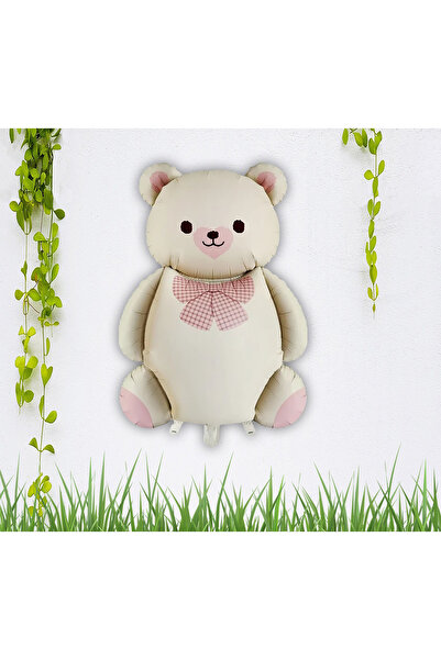 Partimarka بالون فويل على شكل دمية دب حلوة بلون كريمي