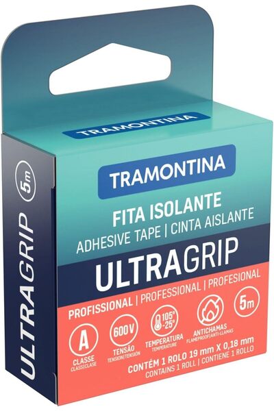 TRAMONTINA 0.18x19mm 5m Black Flame Retardant Electrical Tape Class A