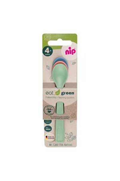 Nip Set 3 spoons Eat Green for babies, made from bio plastic, dishwasher washable, 4+ months, 37066