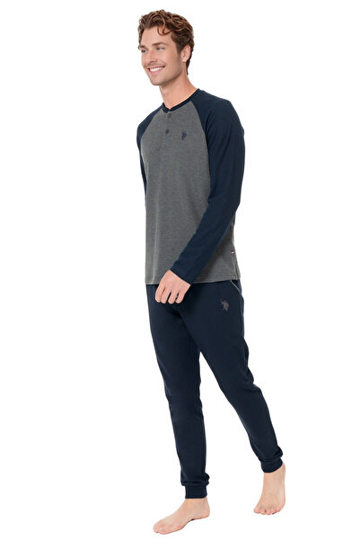 U.S. Polo Assn. Erkek Antrasit Melanj Büyük Beden Günlük Spor Eşofman Takımı - Konforlu Pamuklu Kumaş