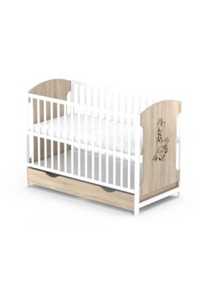 Vessanti MILO GIRAFA – Stejar cu alb Baby Crib with Drawer