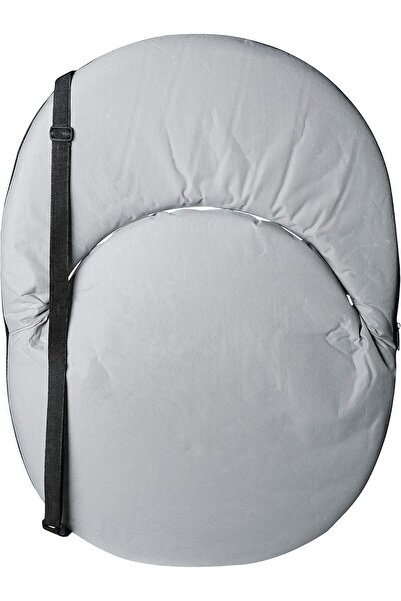 alnawadervillage كرسي تخييم مخملي بيضاوي قابل للطي مع حزام، 3 مستويات - رمادي