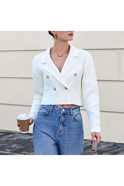 EFENDİX Jacket Collar Knitted Cardigan