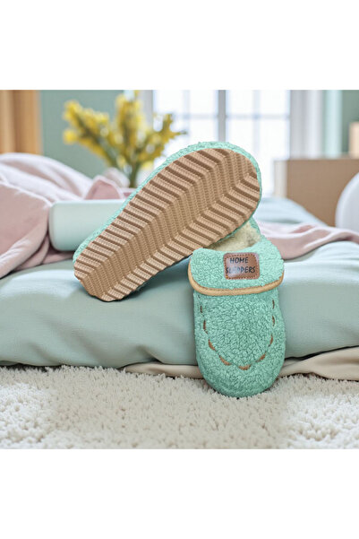 Moda fiesta Papuci de casă de pluș pentru femei – pufosi, talpă anti-alunecar...