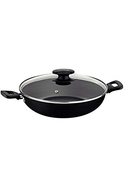 TRAMONTINA Loreto 28cm 3.3L Black Wok Pot with Interior and Exterior Starflon Max PFOA Free Nonstick