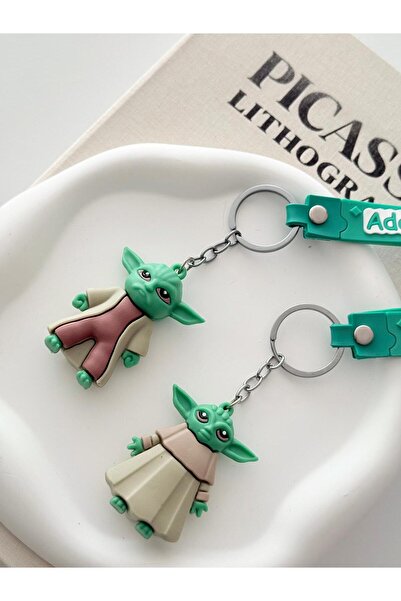 muyoso 2'li Star Wars Mandalorian The Child Grogu Baby Yoda Anahtarlık ve Çan...