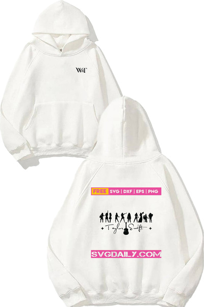 THEWERT Taylor Swift 4 Design Back Printed White Hooded Sweatshirt