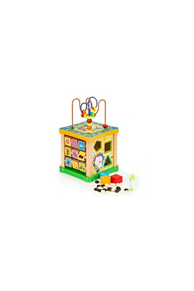 Ecotoys Cub educational din lemn cu tabla Mercaton HM015473