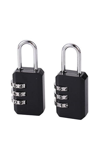 Lawazim قفل سفر مكون من قطعتين مقاس 30 مم - قفل مركب برمز مكون من 3 أرقام للأمتعة والأمان