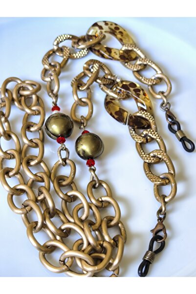 THİNBLACK Antique Gold Color Aluminum Chain Strap for Glasses with Thick Handle Glasses Chain