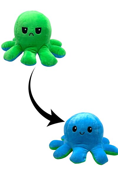 SCOWETTO Color Changing Toy Plush Octopus (Green Blue)