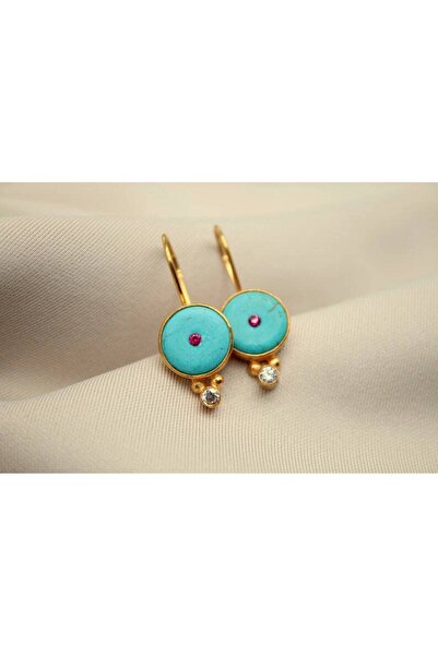 alpsilverart Doğal Turkuaz Taşlı 925 Ayar Gümüş Küpe | El İşi Zarif ve Şık Takı