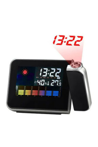 Blusmart Clock with Calendar, Thermometer, Hygrometer, Color Display and Time Projection on Ceiling and Walls