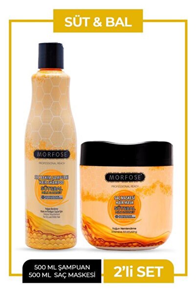 Morfose Süt+bal saç şampuanı + saç maskesi