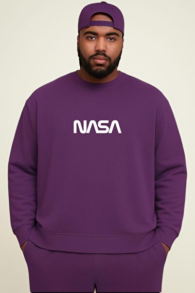 E-ROMA NASA ПРИНТОВАНА СВІТШОТКА ВЕЛИКОГО РОЗМІРУ UNISEX