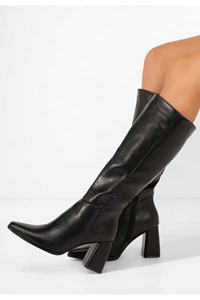 B T Shoes Μπότες με χοντρό τακούνι Avelia negrE