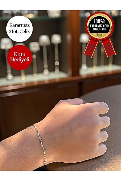 Vexa Aksesuar Nexus Model İthal Premium 316L Çelik Zincir Bileklik – Kutulu Hediyelik
