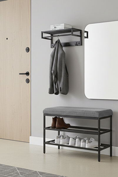 Armens Life Mobilya, Lojistik & Elektronik Ticaret Lotus Metal Modern Ayakkabılık, Bank, Yatak Ucu, Organizer, Oturak,Puf 3 Katlı 30x70 Keten Kumaş