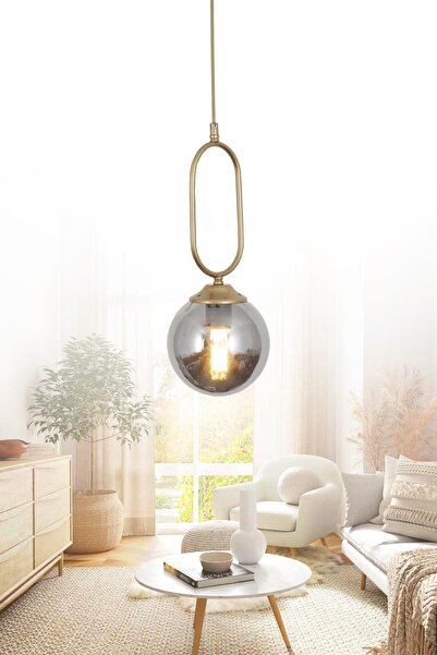 Taşcan Aydınlatma Pelo Tekli Eskitme Sarkıt Avize Füme Camlı Mutfak Koridor H...