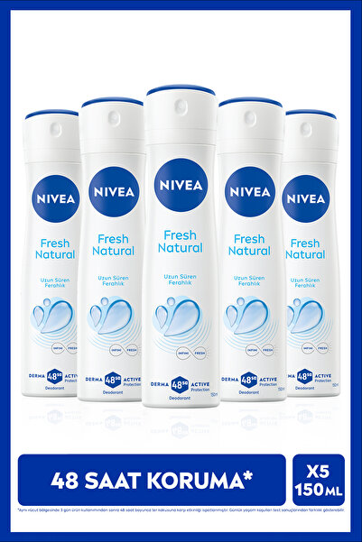 NIVEA Kadın Sprey Deodorant Fresh Natural 150ml, Ter Kokusuna Karşı 48 Saat K...