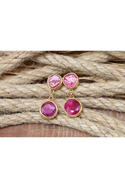 alpsilverart 925 Ayar Gümüş Doğal Yakut Taşlı Küpe | El Yapımı Otantik Kadın Takı