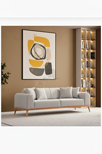 LİNOVAHOME Vila Koltuk Takımı 3+3+1 Bej Renkler