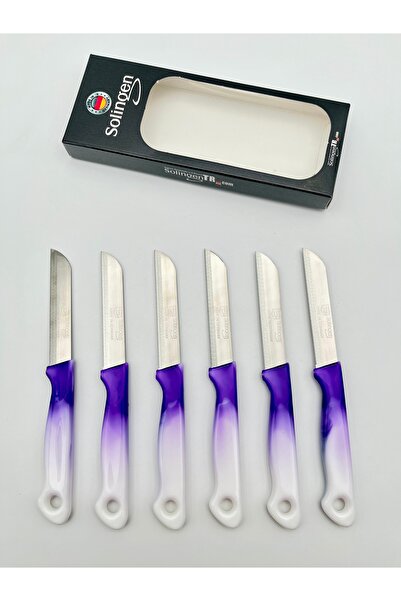 Solingen Orijinal Ritter Ebruli 6 Adet Meyve Bıçağı Mor