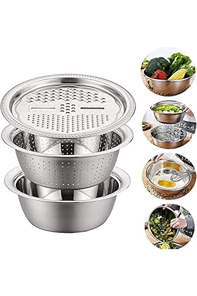 Türkiye حوض متعدد الوظائف سميك من الفولاذ المقاوم للصدأ 3 في 1 مبشرة من الفول...