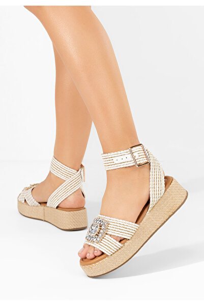 B T Shoes Bílé sandály espadrilky Dorety