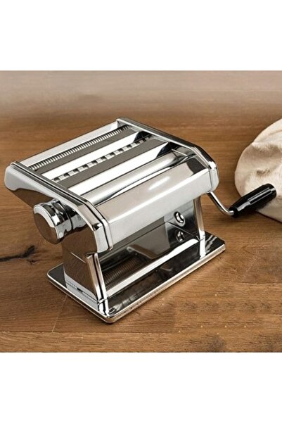 KESNUP Manual pasta machine, 7 positions, stainless steel, 20.2 x 19.6 x 12.2 cm, Silver