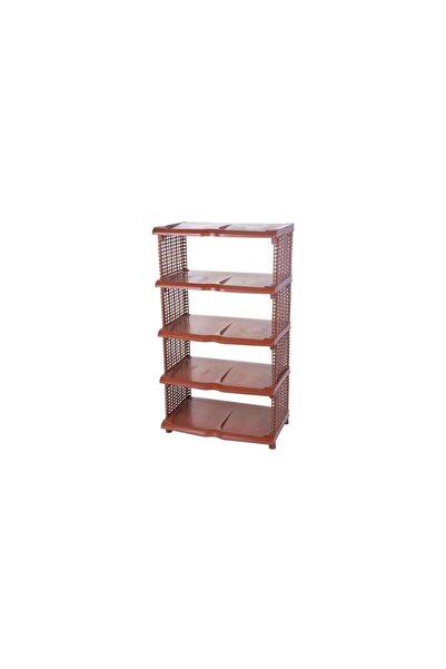 Strend Pro Shoe storage rack, 5 shelves, plastic, rattan, brown, 4830.586 cm