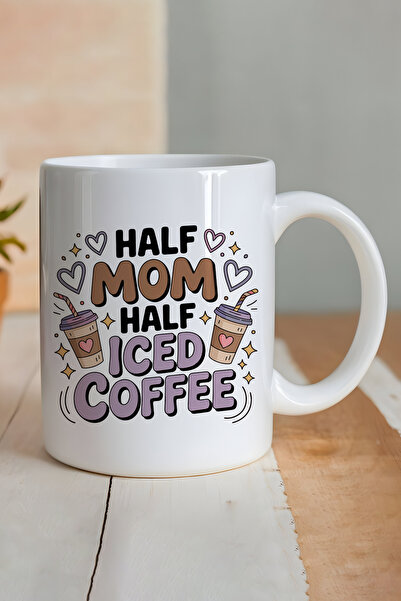 giftkonsept Half Mom Half Iced Coffee Printed Gift Mug