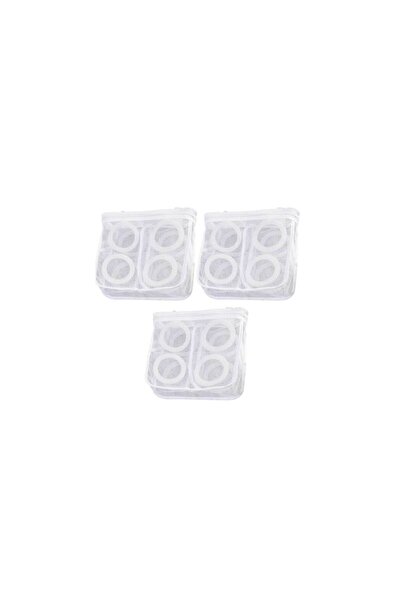 Mercaton Set 3 Saculets for Washing and Drying Shoes and Small Clothes, Polyester, 28 x 27 cm, White